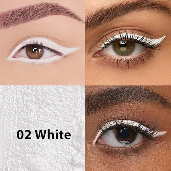 Подводка для глаз Color Gel Flash Eyeliner, 2 шт., No brand, 01# black и 02# white — фото 3