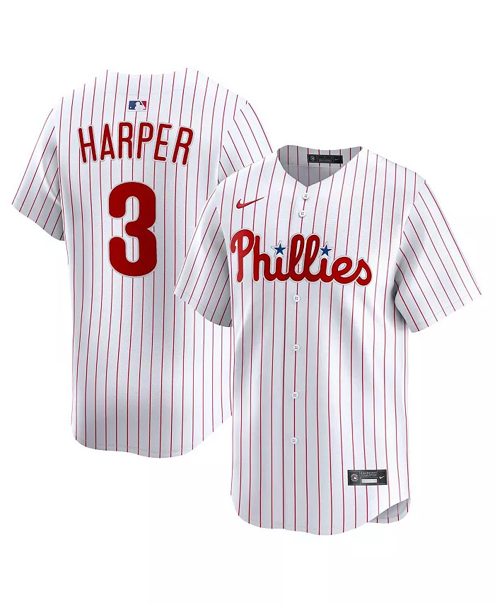 

Мужская белая лимитированная игровая футболка Philadelphia Phillies Брайса Харпера Nike