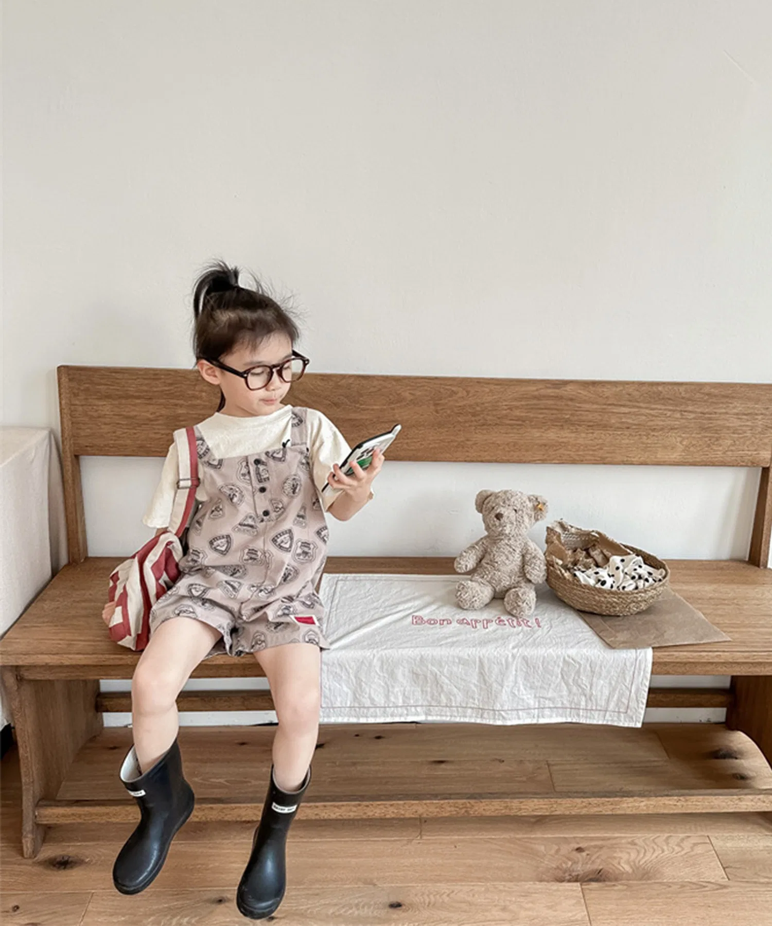 【aimoha-KIDS】Детская одежда: Американский повседневный комбинезон с принтом (короткий размер) — фото 3