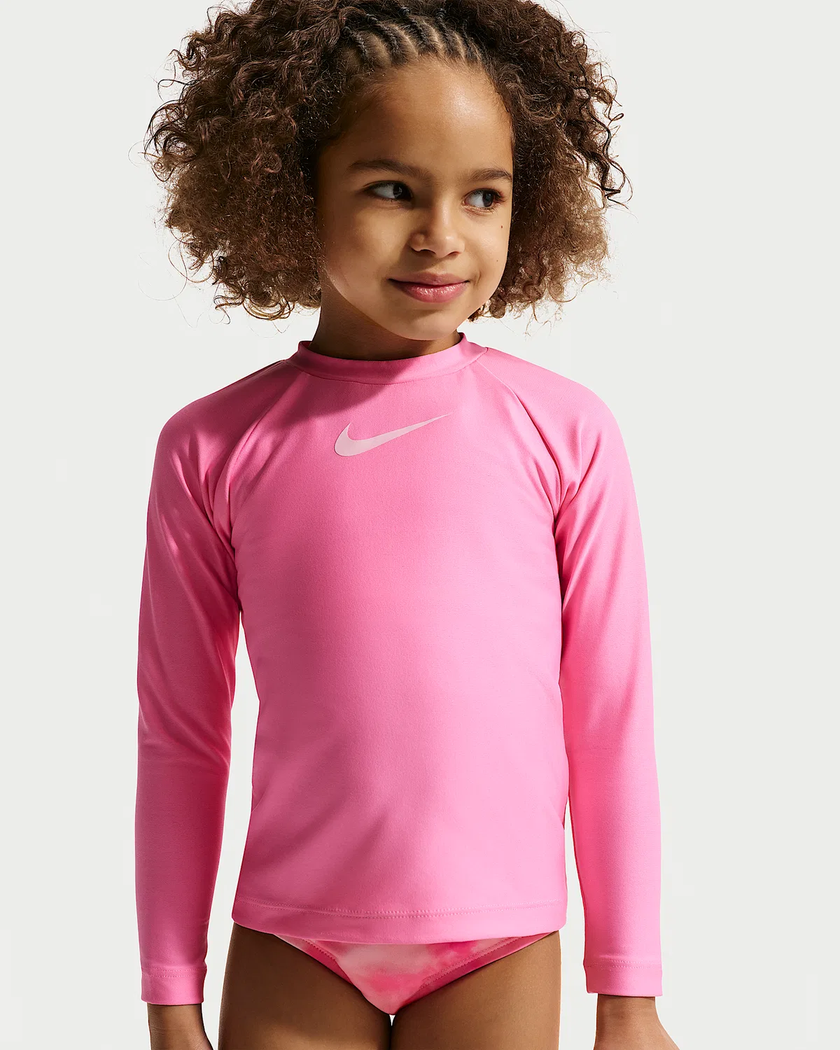 Детский (девочки) длинный рукав Hydroguard + Midkini Set Nike Swim, Pink Glow/Pink Foam — фото 2