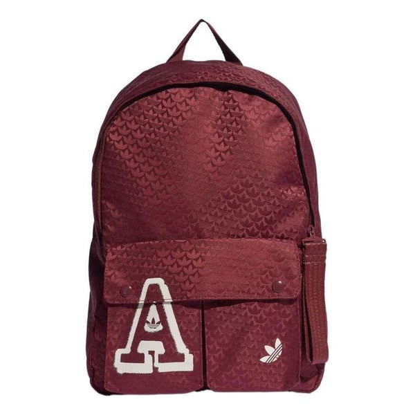 

Сумка trefoil jacquard monogram backpack 'burgundy' Adidas, красный