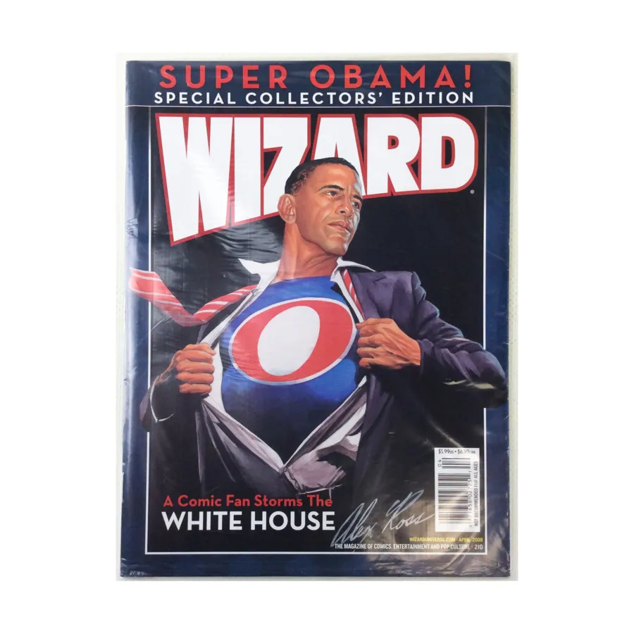 

Журнал #210 "Super Obama, A Comic Fan Storms the White House, Alex Ross", Wizard Magazine
