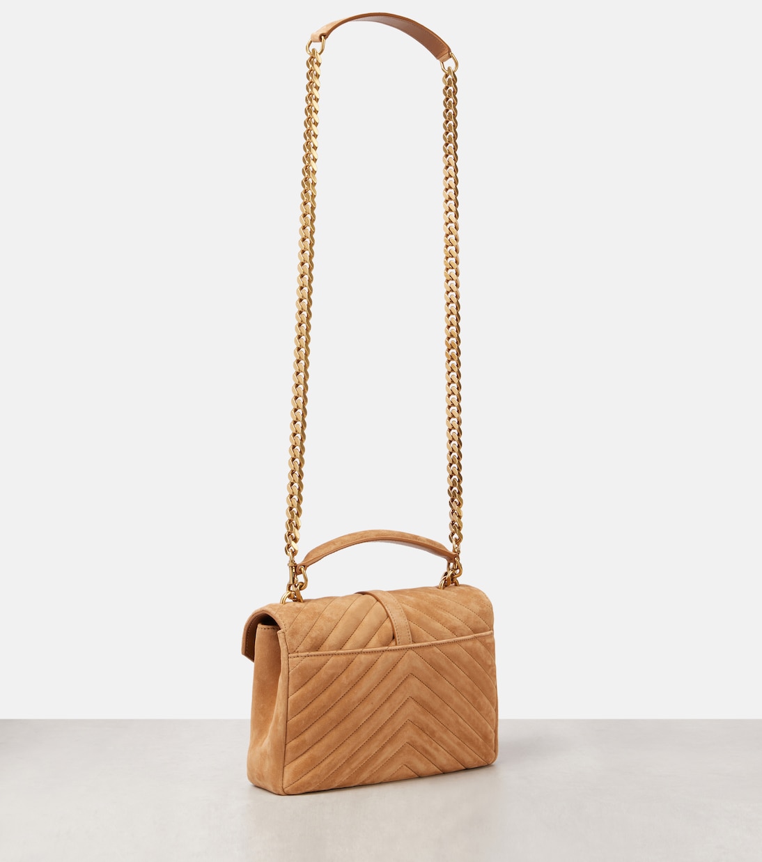 Кожаная средняя наплечная сумка Collège Medium Saint Laurent, Cinnamon — фото 4