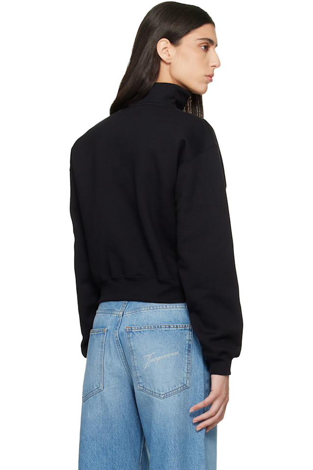 Толстовка с высоким воротником на молнии из грогрена Jacquemus, черный — фото 3