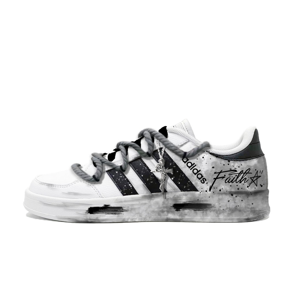 

Adidas Neo Брейкнет Фейтфул Трансенденс противоскользящие износостойкие низкие скейтерские кроссовки мужские черно-белые, цвет Black White