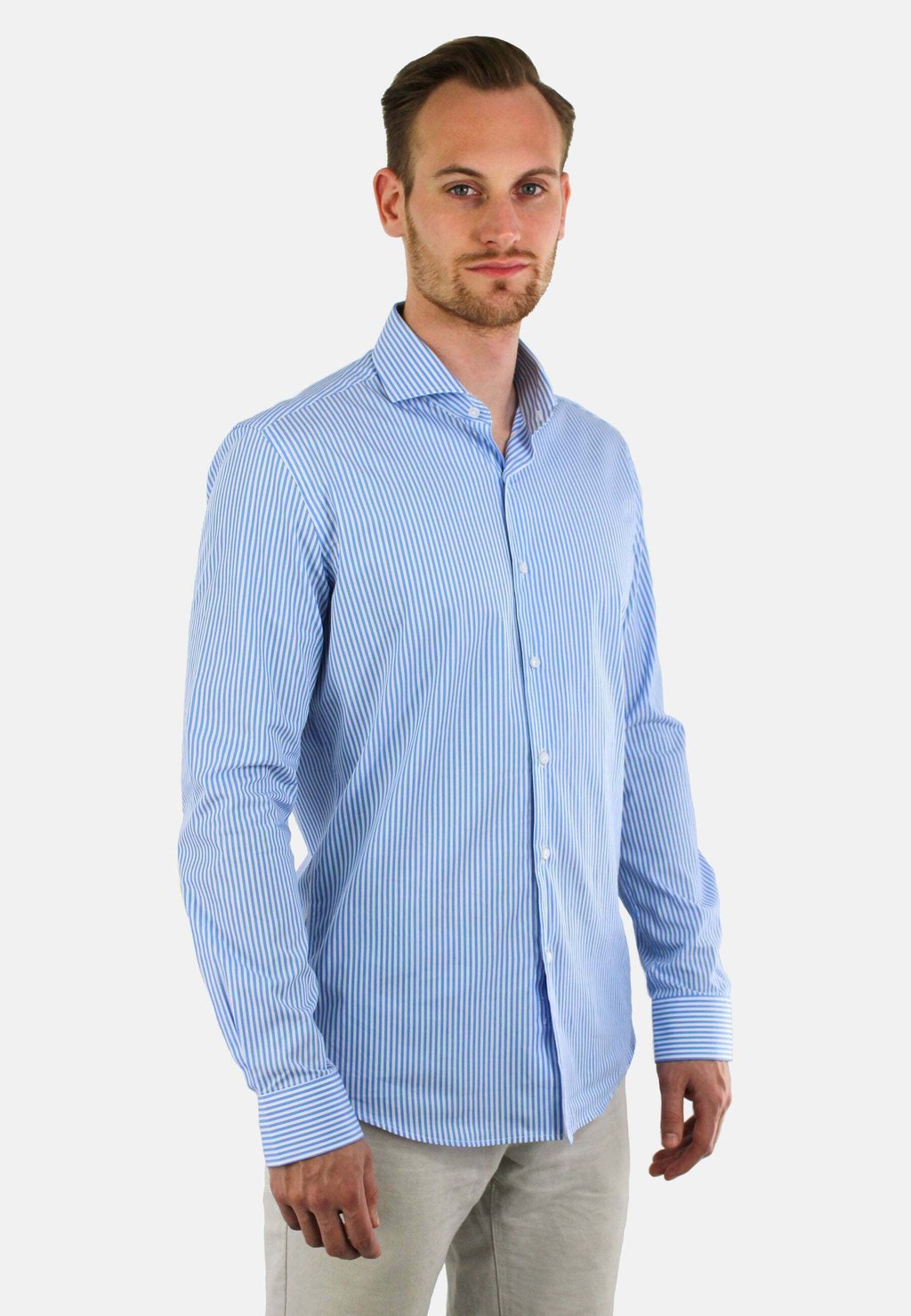 

Классическая рубашка NON IRON STRIPED Vercate, светло-голубой