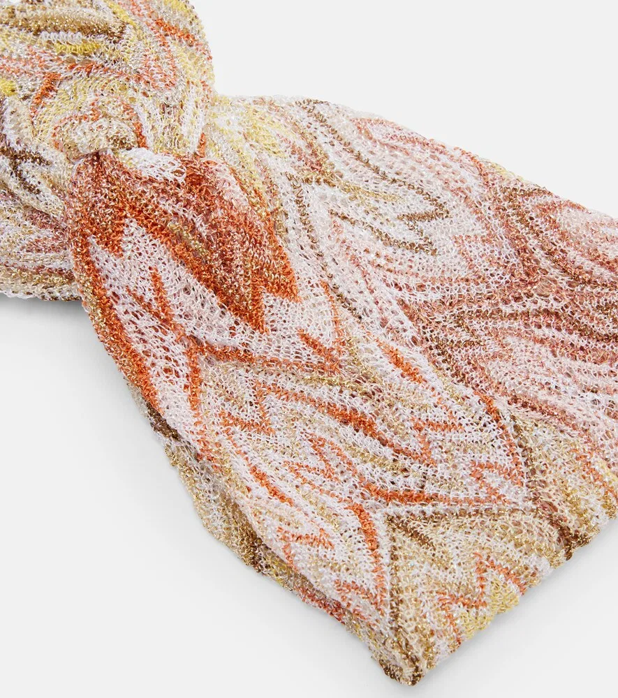 Повязка на голову с зигзагообразным узором из парчи Missoni, мультиколор — фото 3