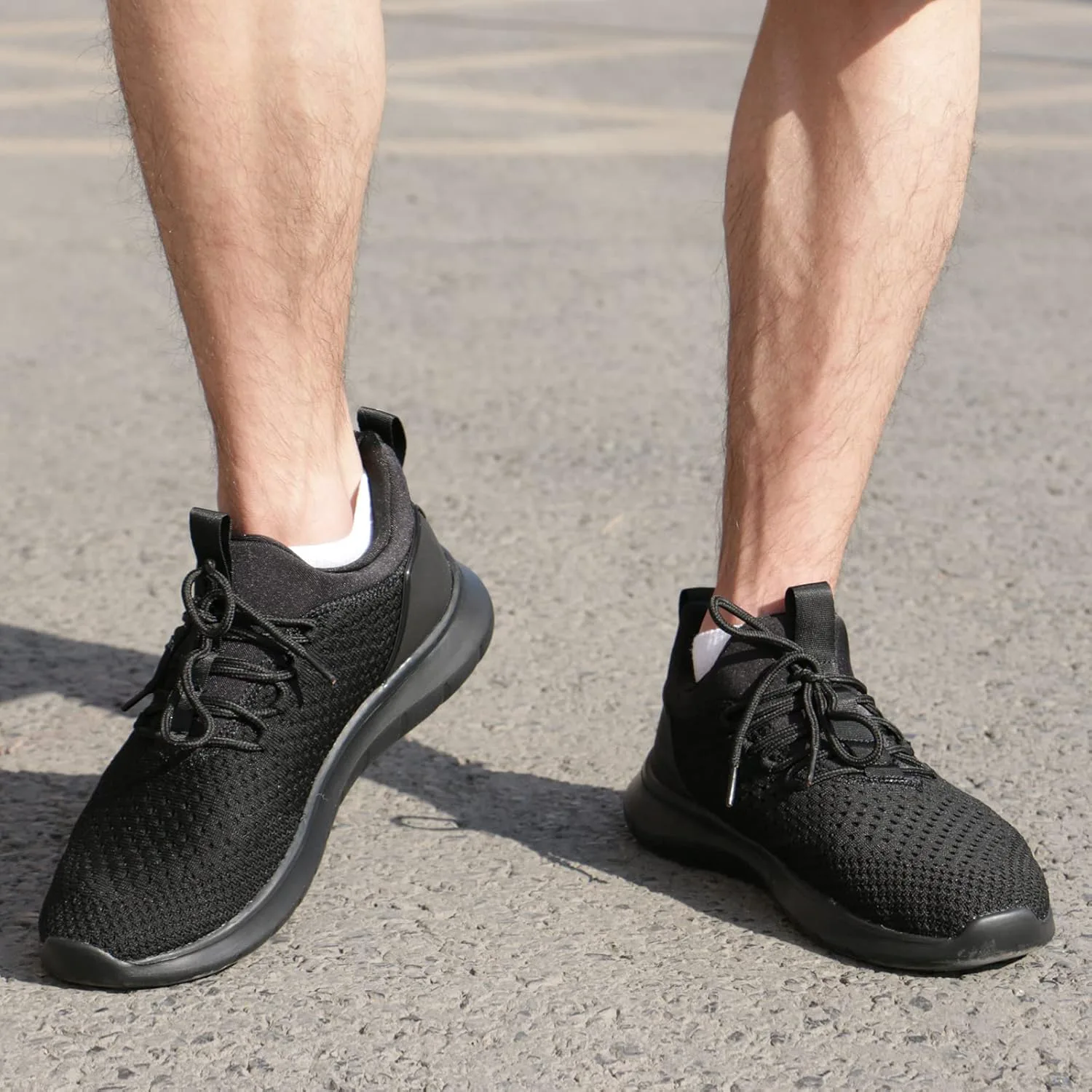 

Мужские кроссовки для бега, легкие прогулочные туфли с сеткой, дышащие, нескользящие спортивные кроссовки для тренировок Teezerber, черный