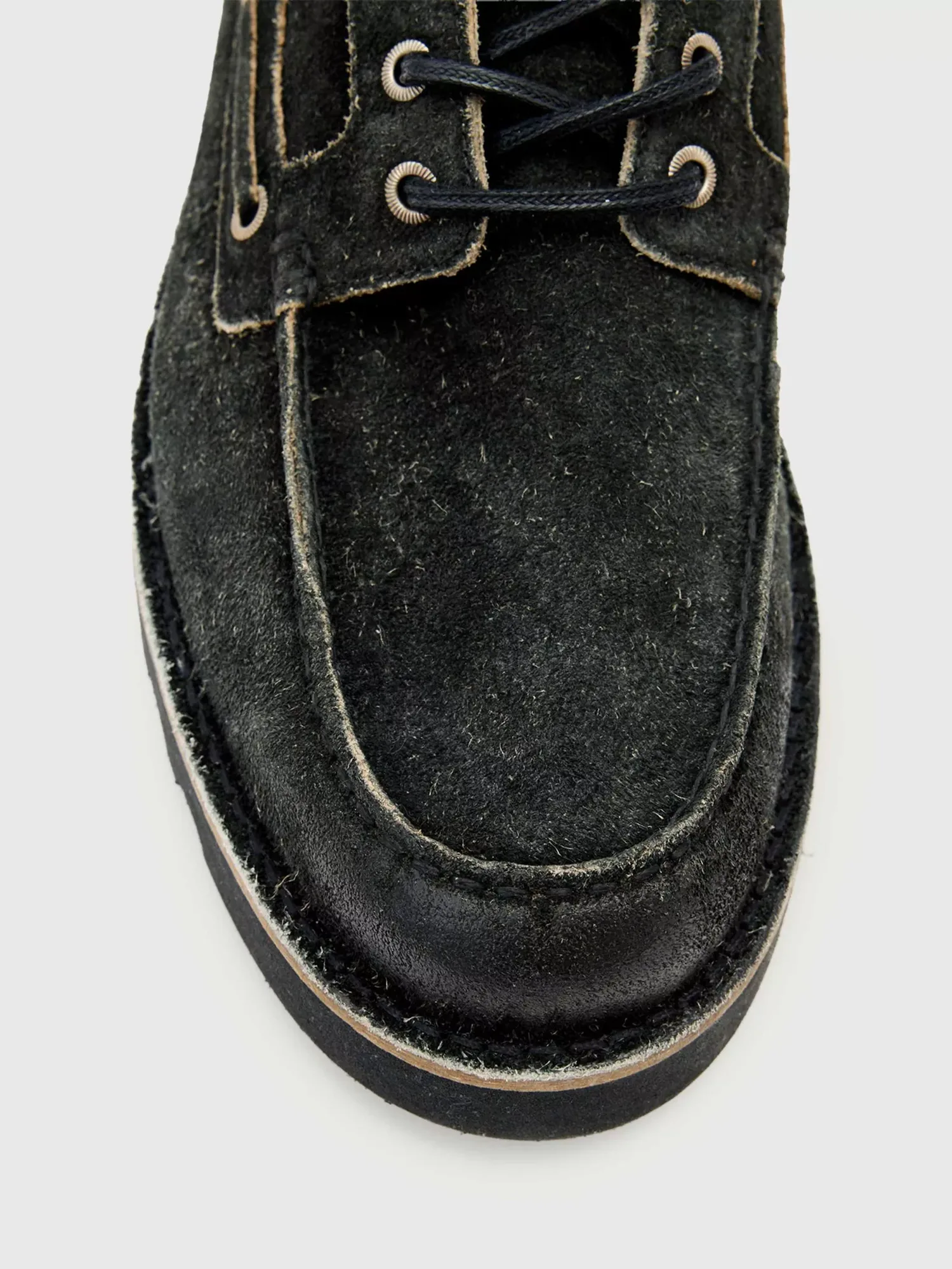 Замшевые лодочные туфли Skiff, серо-угольные AllSaints — фото 3