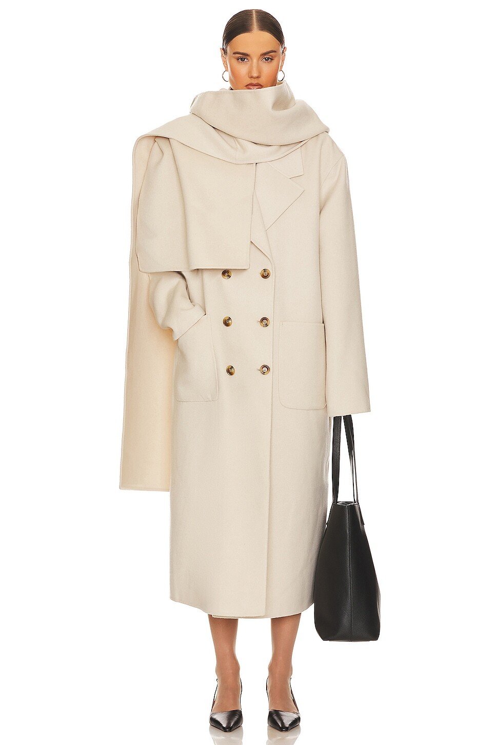 

Пальто Helsa Oversized With Detachable Scarf, слоновая кость, Бежевый, Пальто Helsa Oversized With Detachable Scarf, слоновая кость