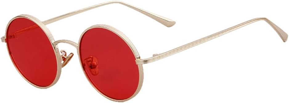 

Роскошные винтажные круглые солнцезащитные очки для женщин и мужчин, прозрачные линзы, ретро-металлическая оправа, солнцезащитные очки для женщин, красные солнцезащитные очки TYUVIVO, C3