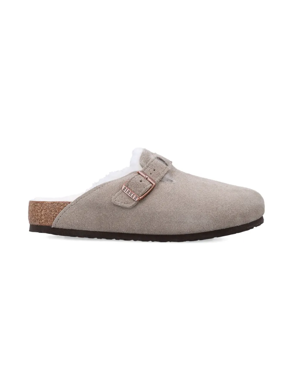 Бостонские сабо с отделкой из овчины Birkenstock Kids, светло-коричневый — фото 2