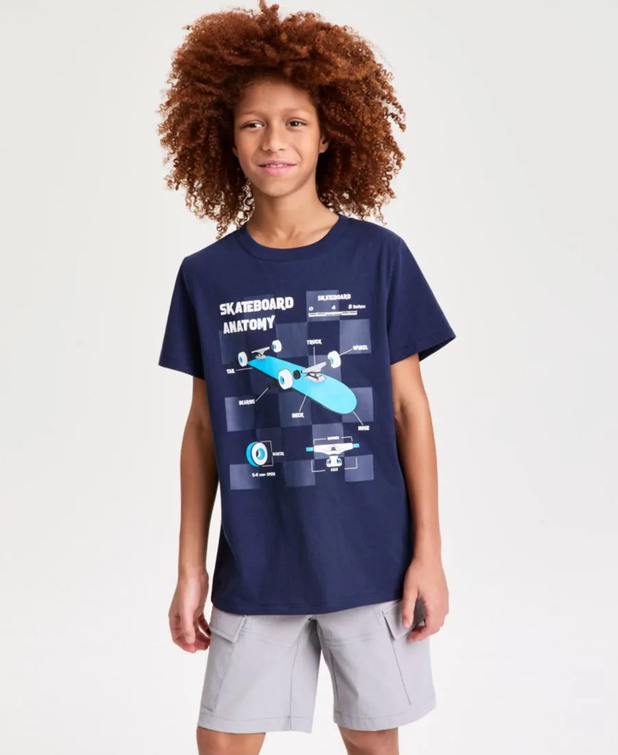 Детская футболка для скейтбординга, размеры XS-XL Epic Threads, темно-синий nautical