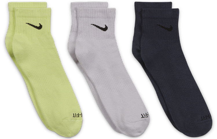 Носки Nike Plus Lightweight Ankle Socks Unisex 3Pairs Yellow/Gray/Navy SX6893-913 — фото 2