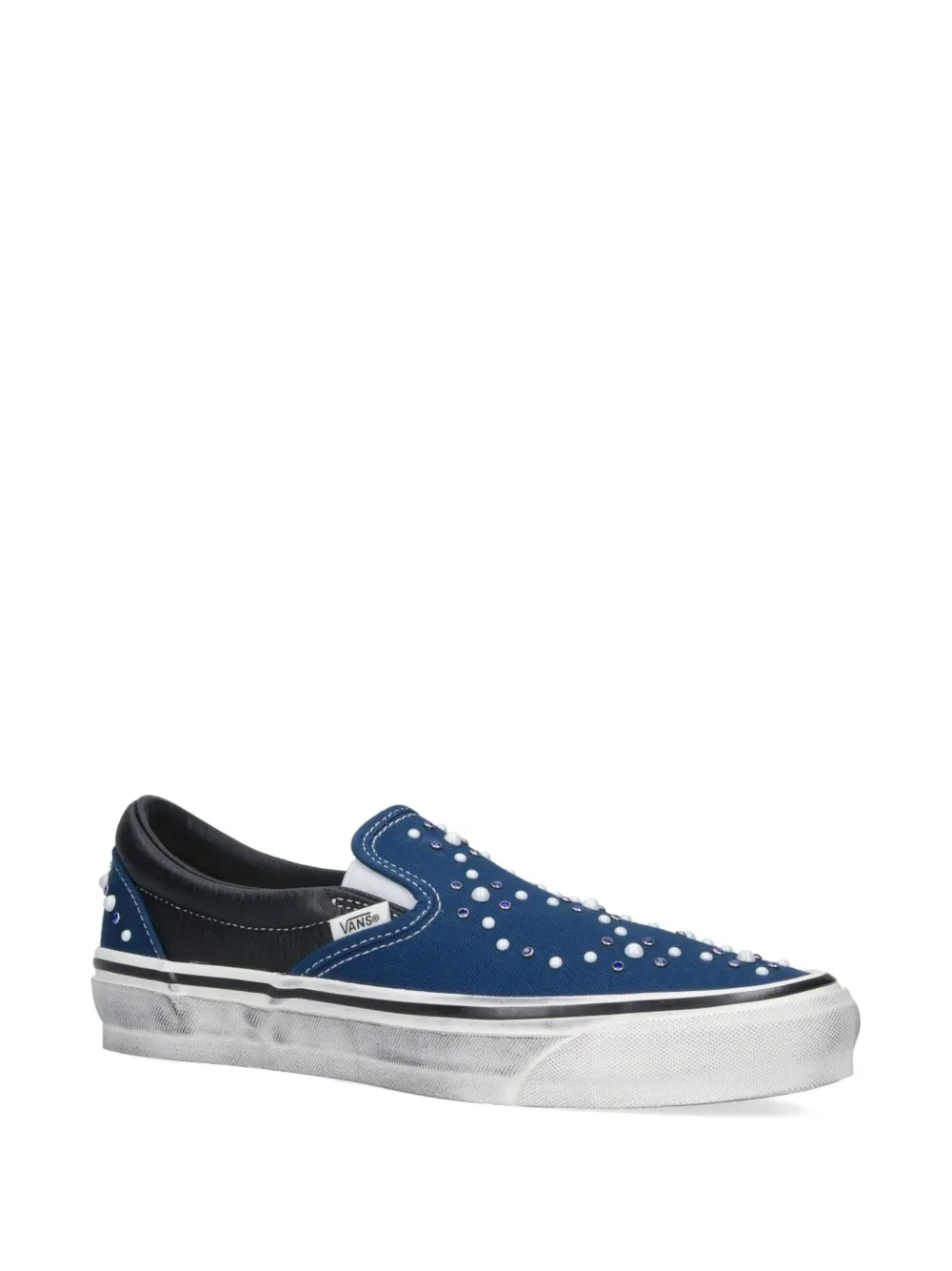 Классические слипоны премиум-класса с жемчужным блеском Vans, синий — фото 2