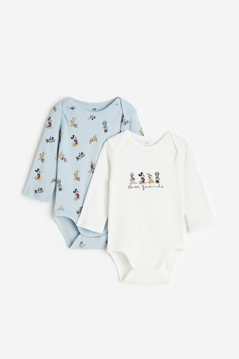 

Комплект из двух боди с длинными рукавами H&M, синий