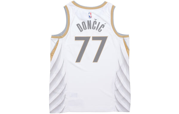 Майка Men's Nike NBA Basketball Sports SW Fan Edition 20-21 Season Doncic Mavericks . No. 77 White Jersey, белый — фото 2