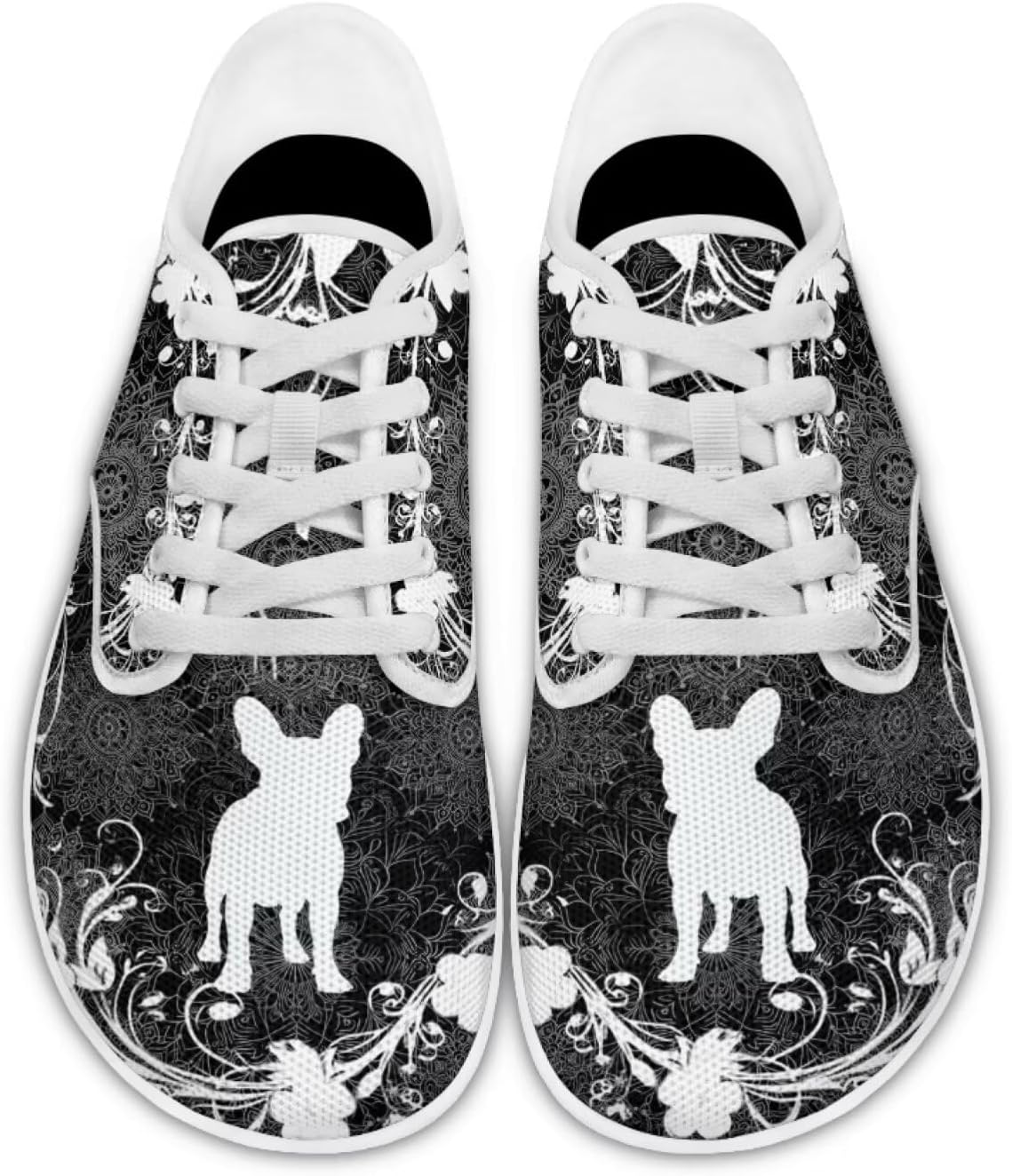 

Кроссовки для ходьбы с широким носком, обувь для ходьбы Pointodoor, u200Cfrench Bulldog Boho Mandala Print