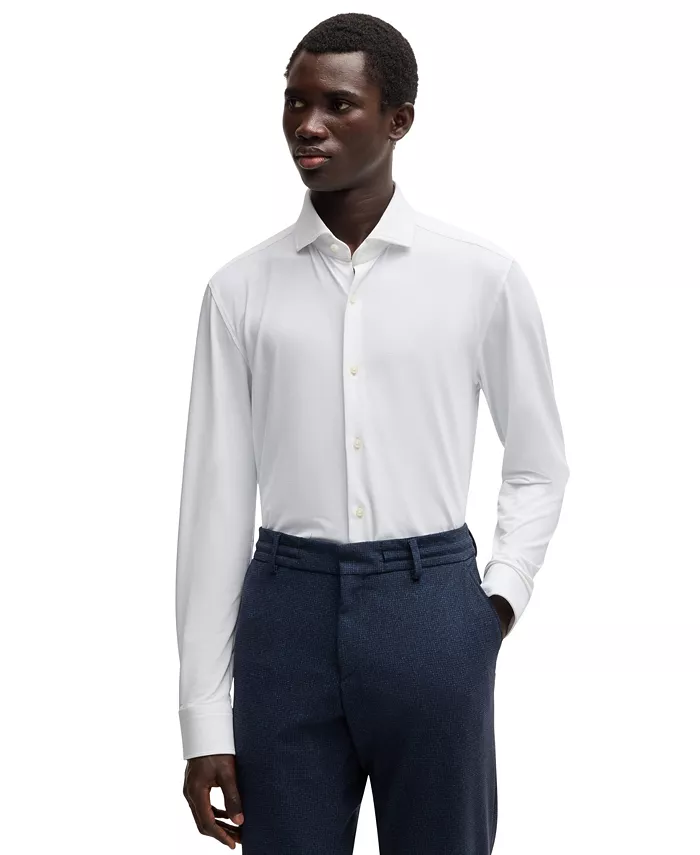 

Мужская рубашка облегающего кроя для выступлений Hugo Boss, белый