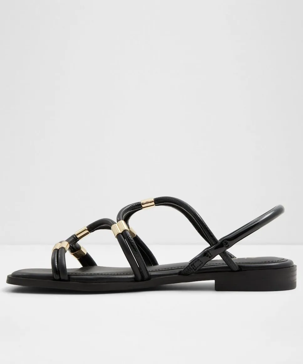 Женские сандалии на плоской подошве с квадратным носком Aldo, черный — фото 4