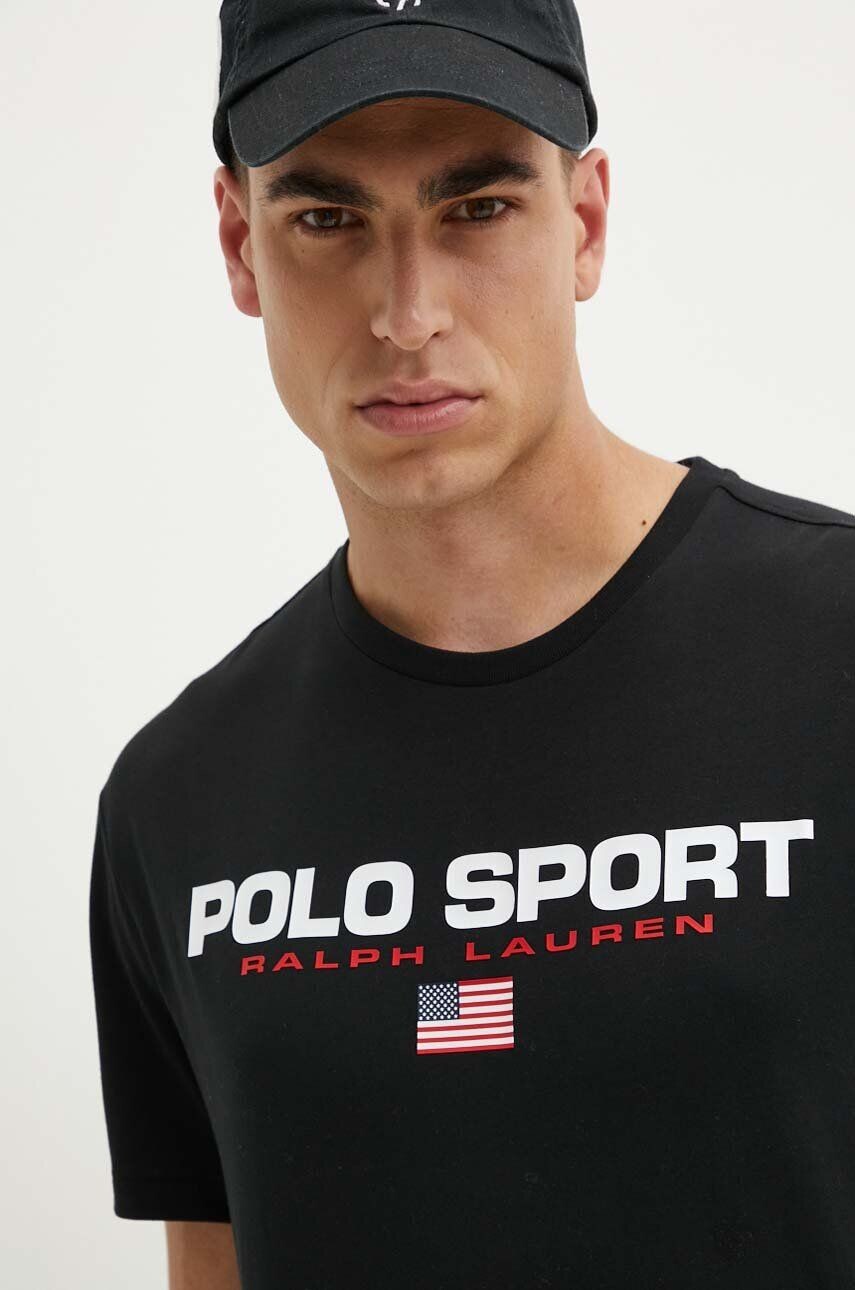 

Хлопковая футболка Polo Ralph Lauren, черный