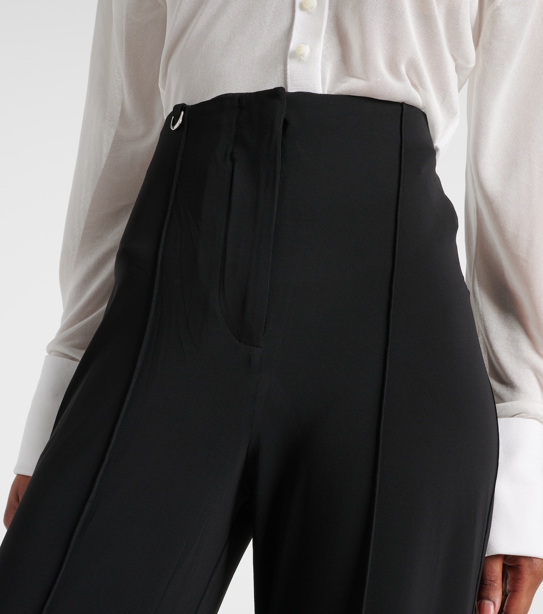 Расклешенные брюки с высокой талией Le Pantalon Apollo Jacquemus, черный — фото 4