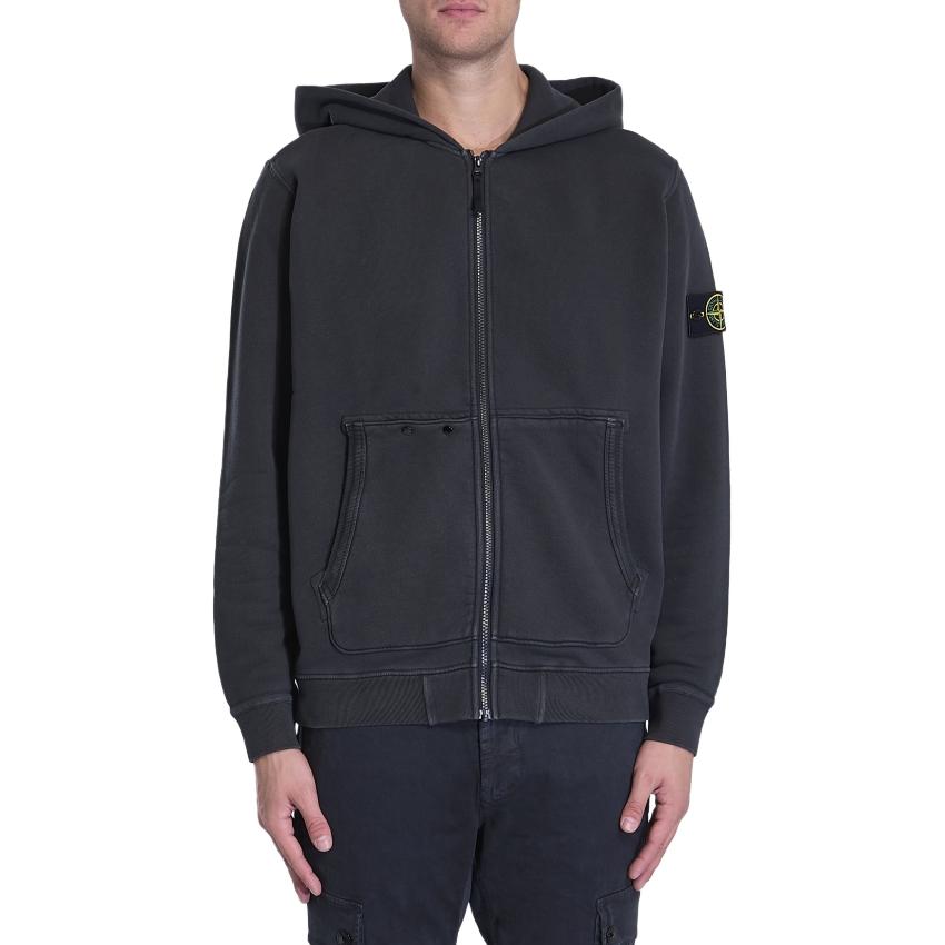 STONE ISLAND Органическая хлопковая худи, Charcoal Black — фото 3