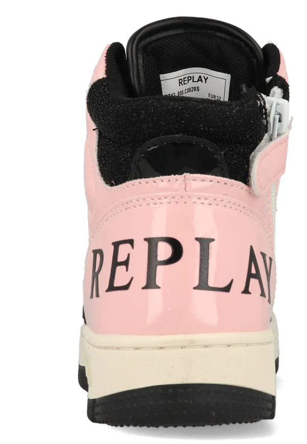 Высокие кроссовки Replay, Black White Pink — фото 3