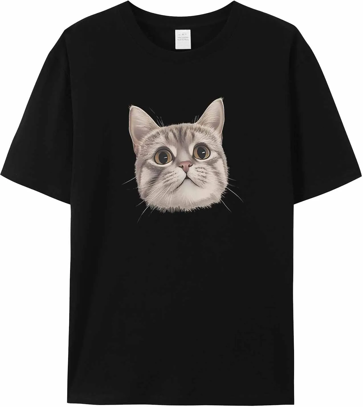 

Мужская футболка с милым котом, короткий рукав jdudh