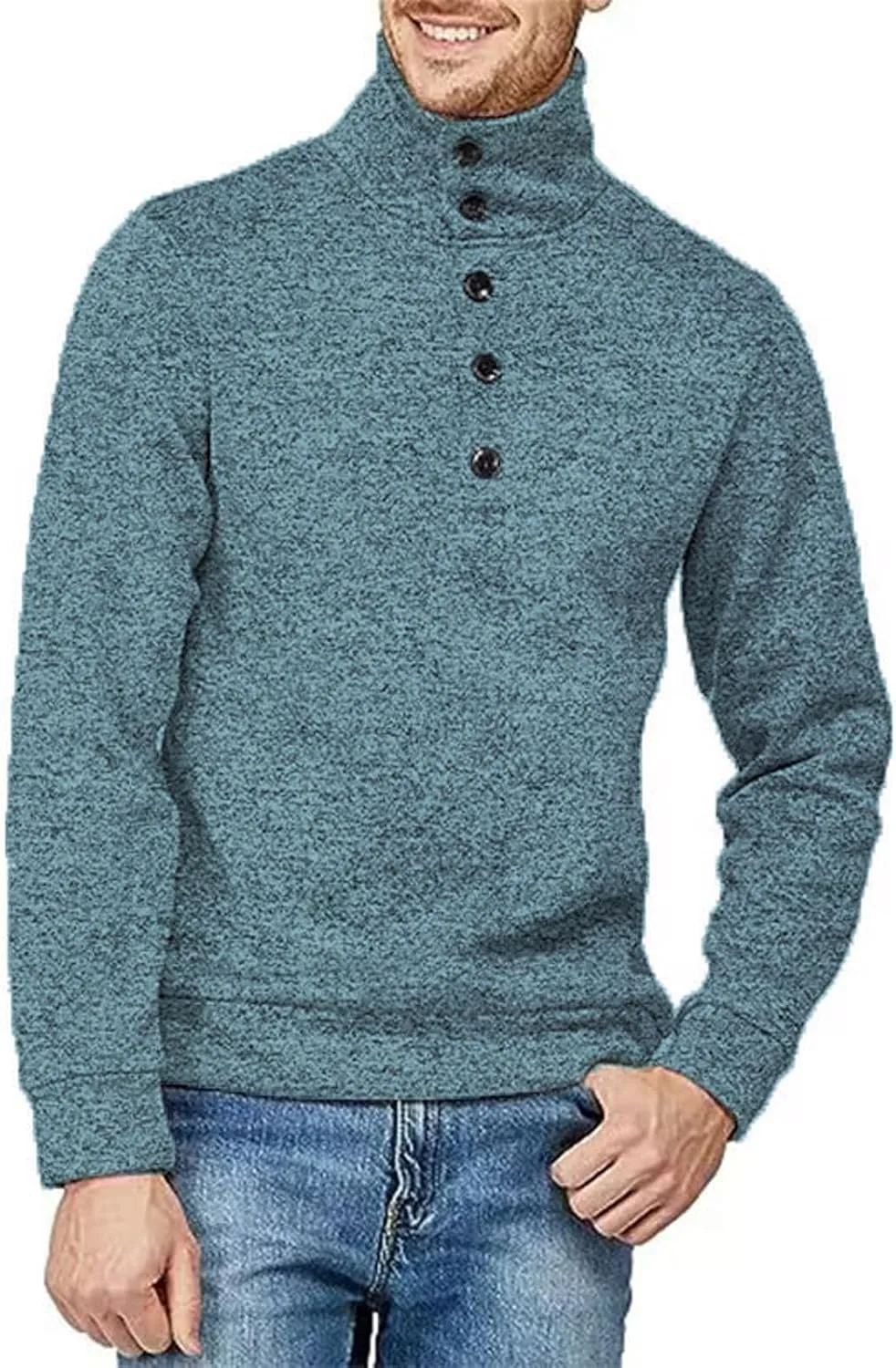 

Мужской свитер RTRDE с длинным рукавом, воротник-стойка, Slim Fit