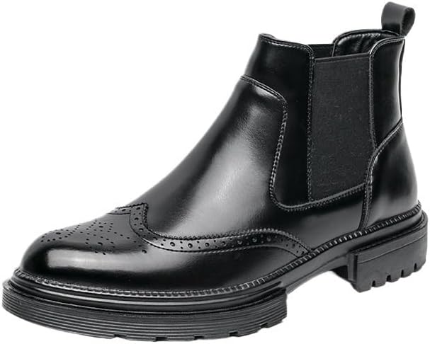 

Мужские ботинки Челси, кожаные с гладкой отделкой, без застежек, повседневные или формальные, противоскользящие и износостойкие, легкие, дышащие Zestrelax, черный