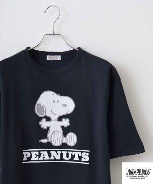 

Футболка с коротким рукавом, оверсайз, принт PEANUTS, темно-синий