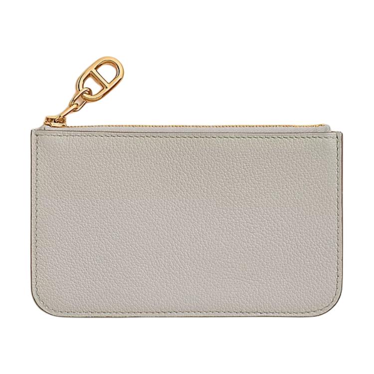 

HERMES Кошелек для карт Zipengo Chaine D'Ancre Evercolor Calfskin унисекс 8L Beton Concrete Gray