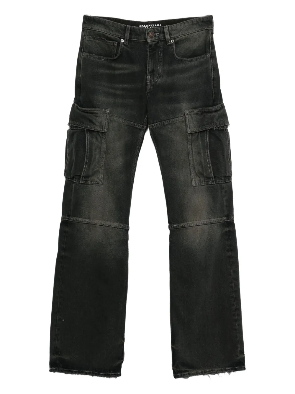 

Джинсы карго с эффектом потертостей Balenciaga, черный
