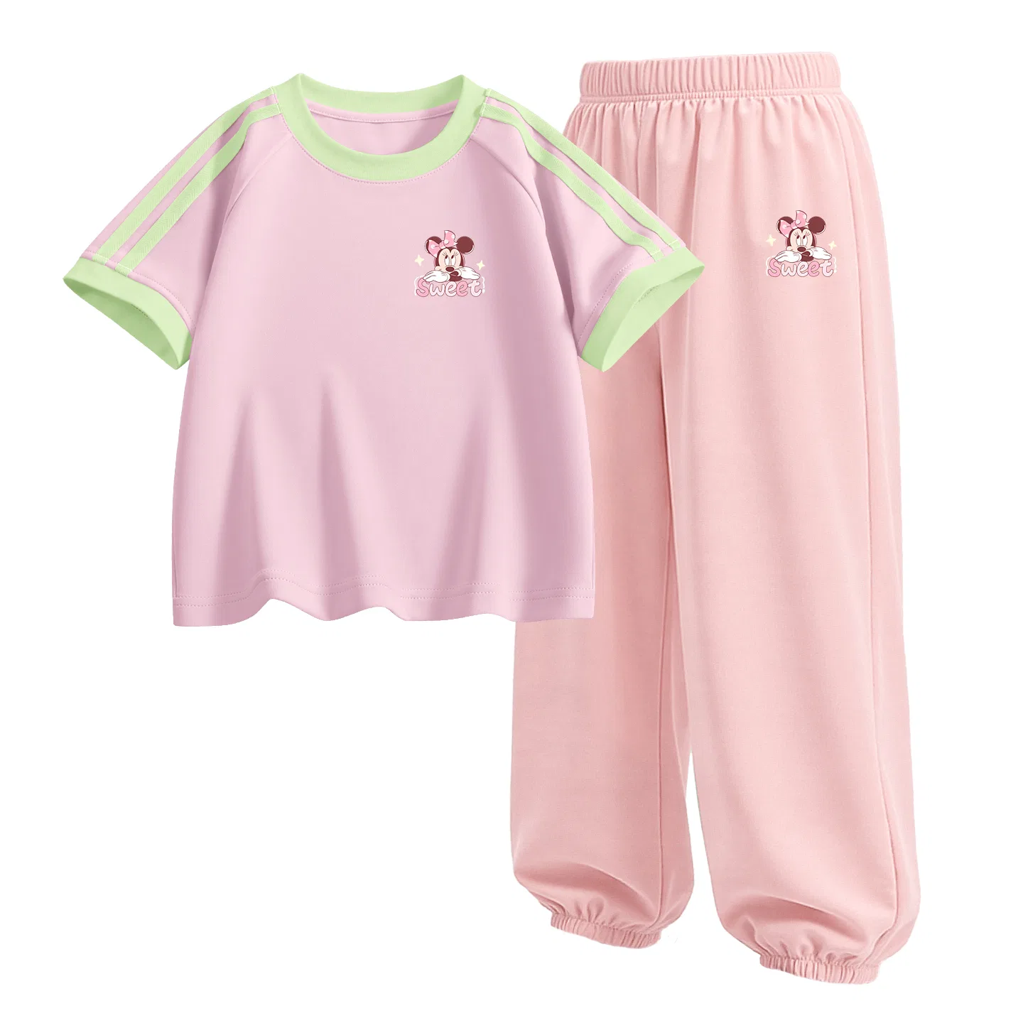 Детский спортивный костюм Casual Sportswear 2 Piece Set Disney, Deloloni K Mousse Pink+Deloloni K Soft Pink