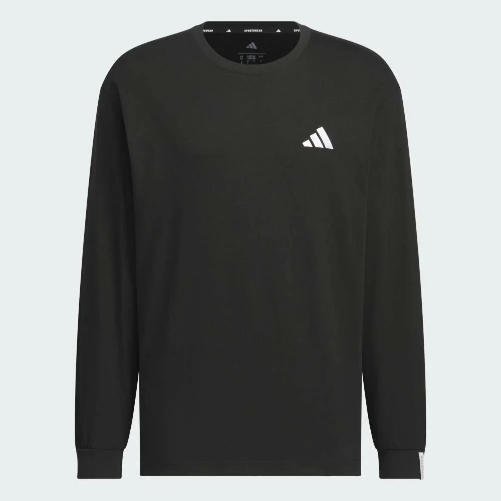 Футболка с длинным рукавом Essentials Plus свободного кроя с небольшим логотипом Adidas, black — фото 4