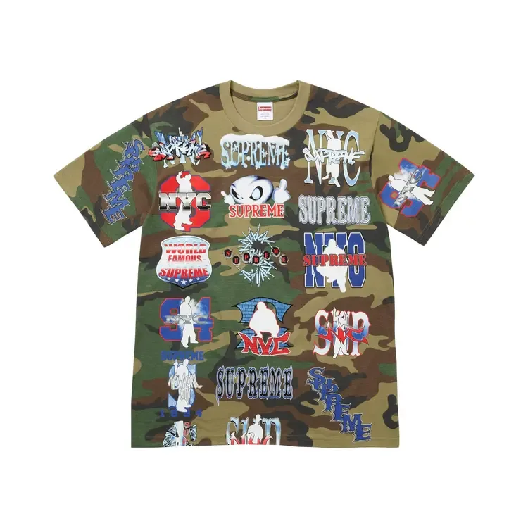 Футболка Supreme Flash Tee 'Woodland Camo', коричневый