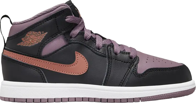 

Кроссовки Air Jordan 1 Mid SE PS 'Black Sky J Mauve', черный