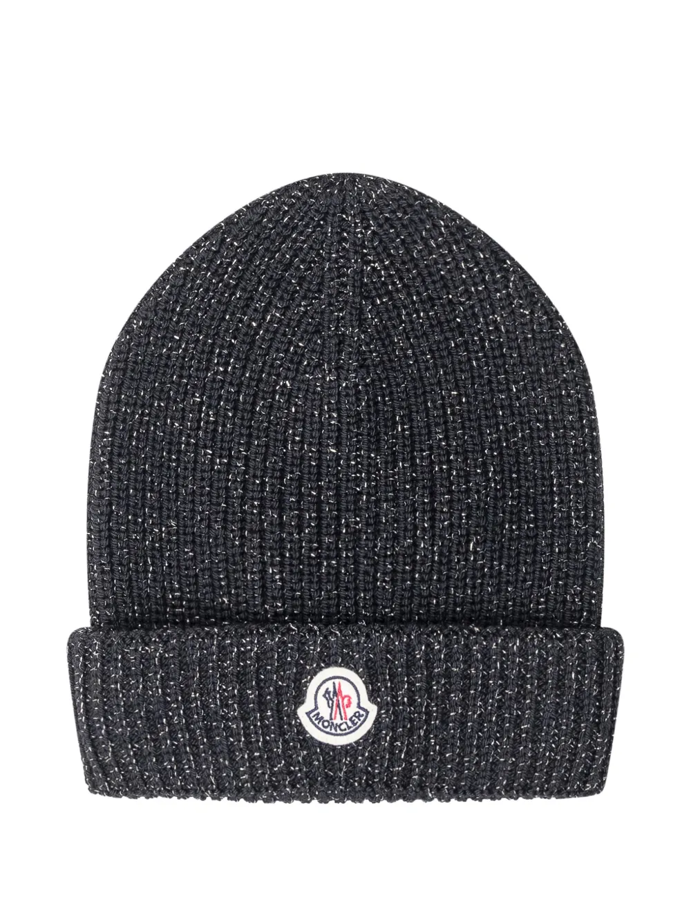 

Шерстяная шапка с металлическим блеском Moncler Enfant, черный