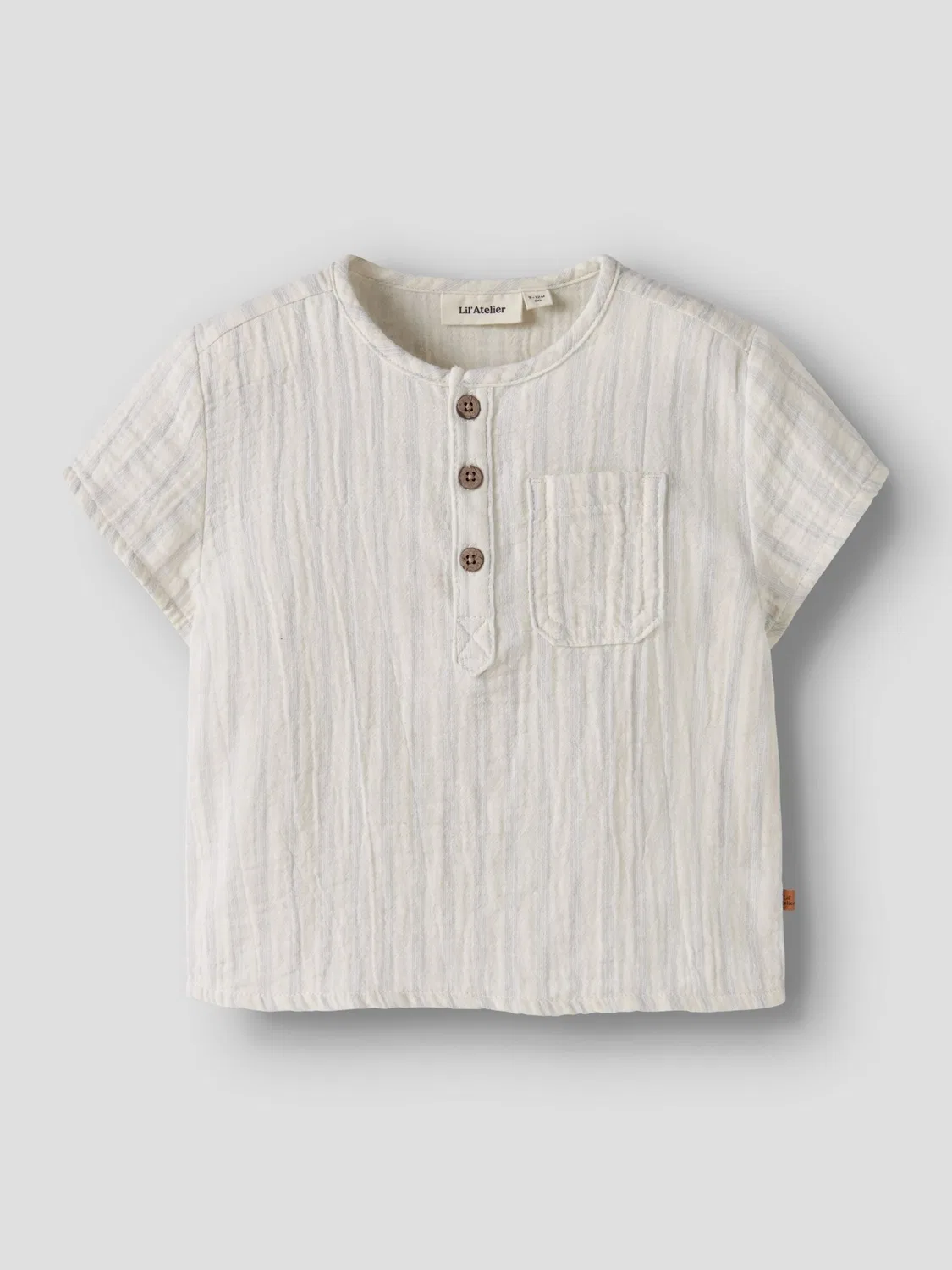 Удобная рубашка на пуговицах Lil'Atelier, Wool White — фото 3
