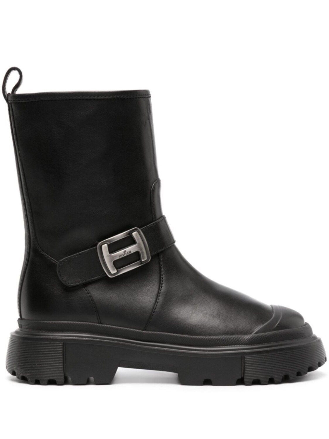 

Hogan logo-buckle 40mm ankle boots, черный