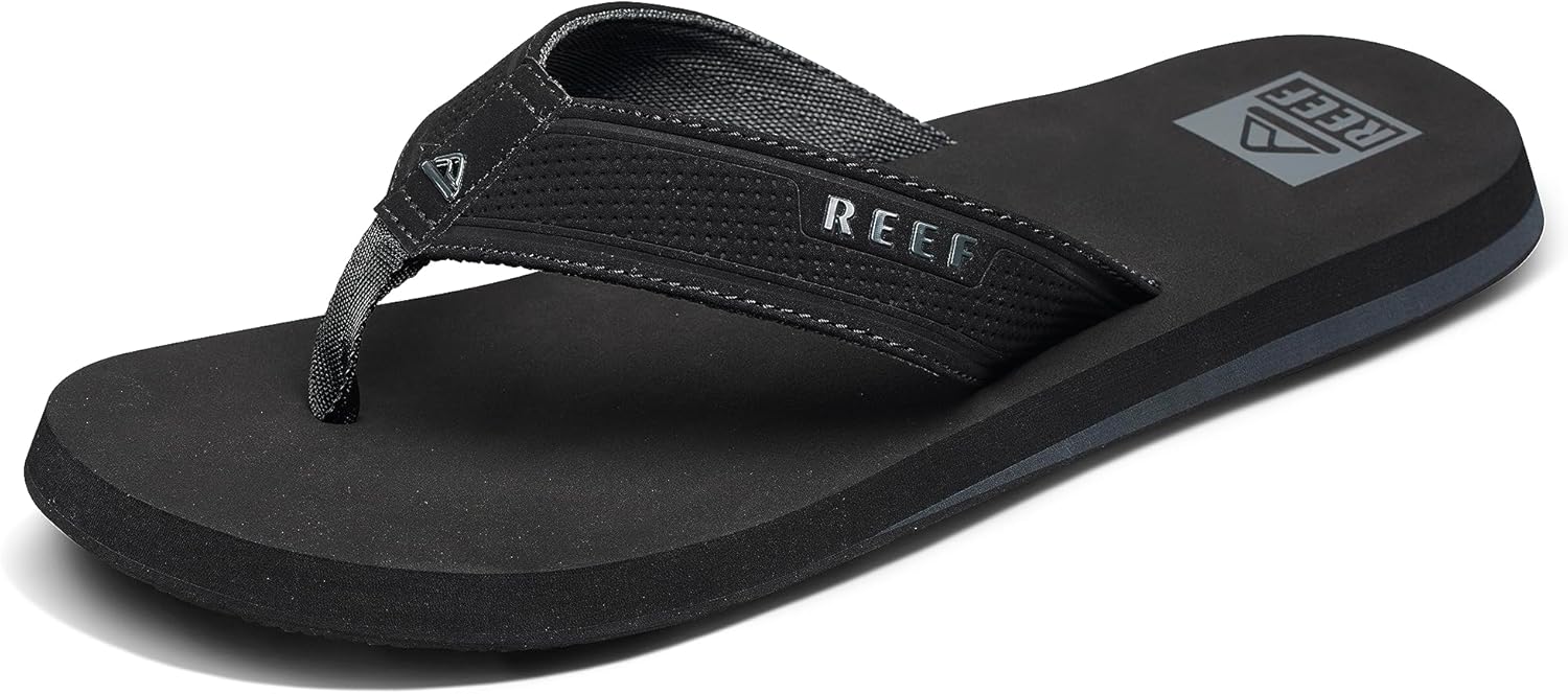 Мужские шлепанцы REEF Layback с поддержкой свода стопы, водостойкие, черный