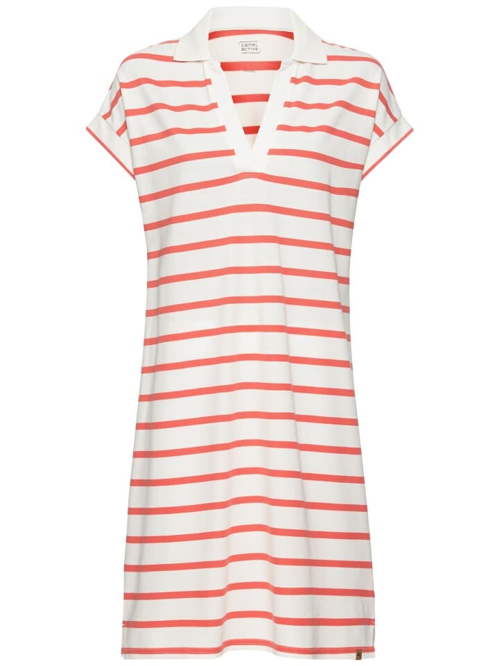 

Длинное платье Camel Active Piqué Polo aus zertifiziertem Organic Cotton, цвет rot-orange