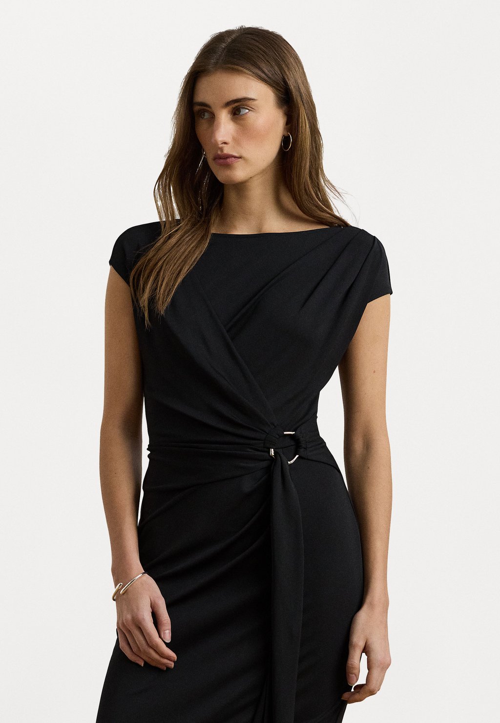 

Платье из джерси RING TRIM JERSEY CAP SLEEVE DRESS - Cocktail dress / Party dress Lauren Ralph Lauren, черный