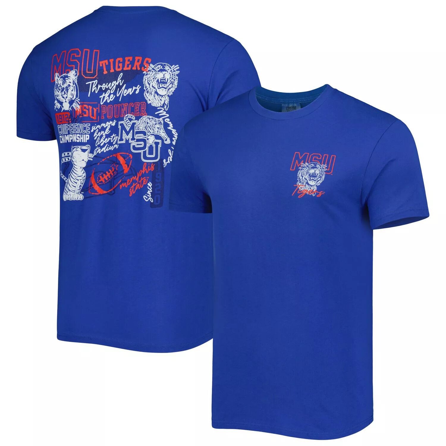 

Мужская футболка Royal Memphis Tigers Through the Years