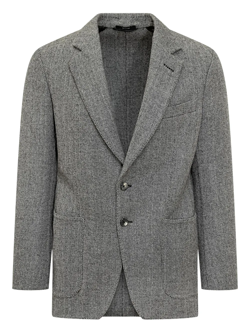 

Однобортный пиджак с узором «шеврон» Tom Ford, черный