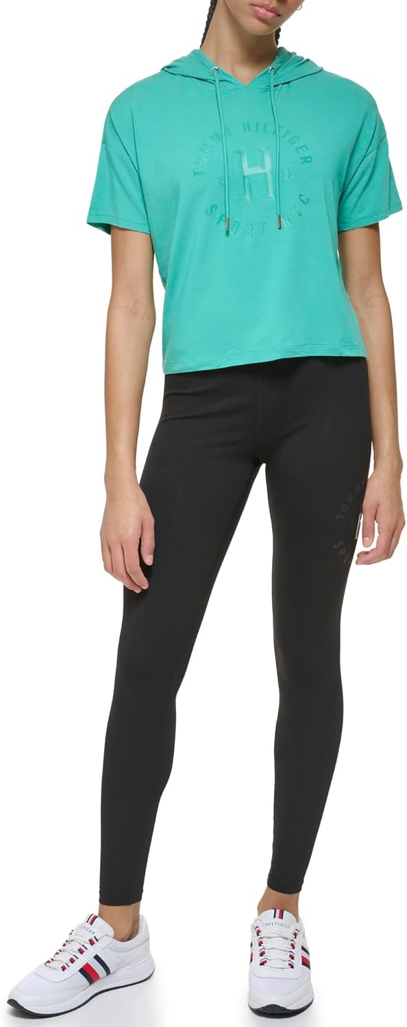 

Женская укороченная футболка с капюшоном Tommy Hilfiger, Sea Green