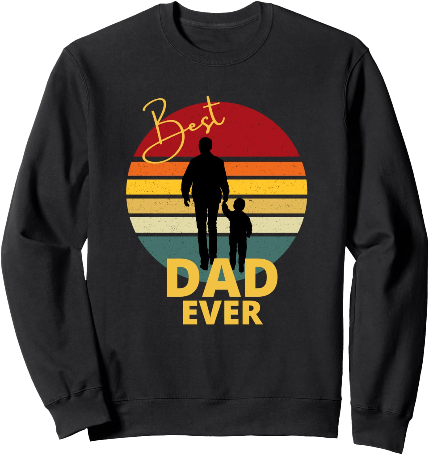 

Лучший папа, винтажный стиль, ретро-закат, толстовка ко Дню отца Best Dad Ever, черный