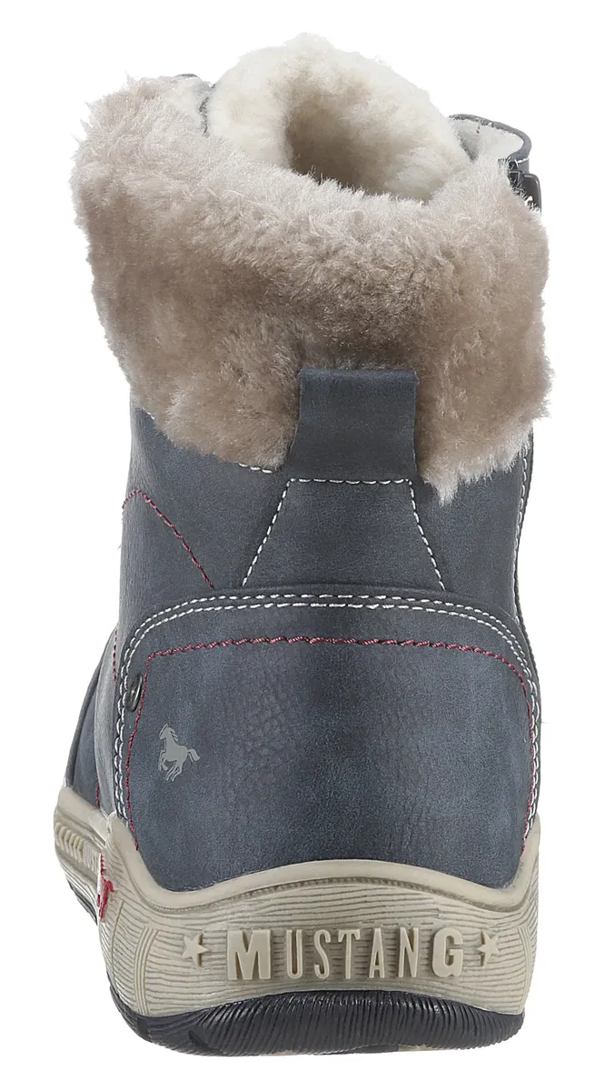 Зимние ботинки Mustang Shoes с воротником из искусственного меха шириной G = широкий, синий — фото 2