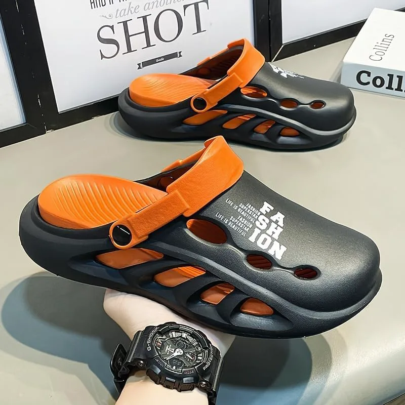 Fashion Sporty Clogs - Breathable, Non-Slip EVA Сандалии, Comfortable for Outdoor Activities All-Season Footwear FmShi, оранжевый — фото 4